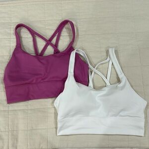 2 pack criss cross purple and white bras | size medium!!